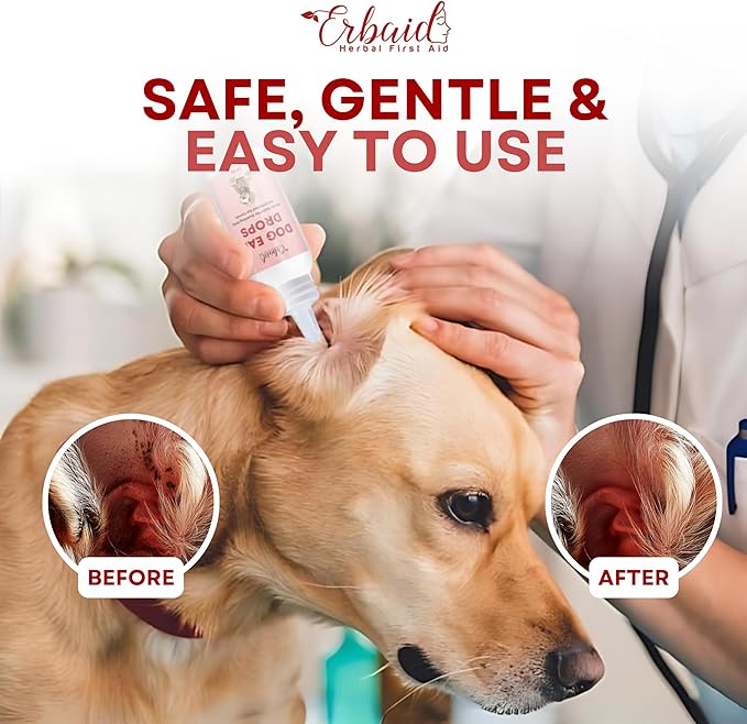 Dog Ear Cleaner – All Natural Ear Drops for Dogs Ear Infection – Eliminates Yeast Odor, Loosens Wax, Prevents Infections, Relieves Itching – Safe, Gentle, Effective Itchy Ear Relief, Made in USA