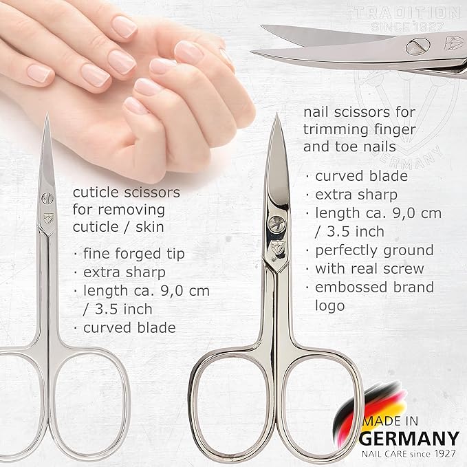 3 Swords Germany - brand quality 11 piece manicure pedicure grooming kit set for professional finger & toe nail care scissors clipper fashion leather case in gift box, Made by 3 Swords