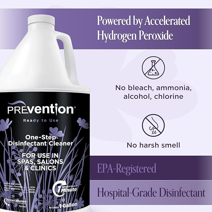 Prevention Ready-To-Use Disinfectant Cleaner – Surface Disinfecting & Cleaning Solution for Salons, Spas, Clinics – Hospital Grade, Gallon Refill – 1 Gallon (1 Pack)