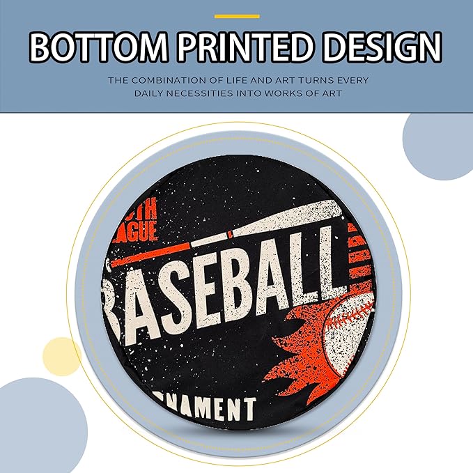 Baseball Laundry Basket Foldable Oxford Cloth Funny Tote Bag Laundry Hamper Clothes Storage Bucket Toy Organizer For Bathroom/Laundry Storage/Bedroom 18.9x16.5 Inch