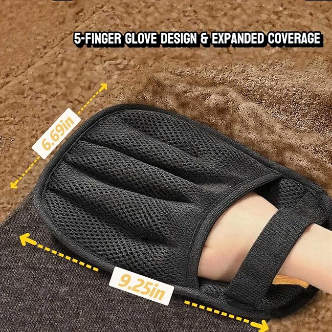 2Pcs Pet Hair Remover Gloves for Cats & Dogs, Electrostatic Pet Hair Removal Glove Brush, Upgraded Reusable Animal Fur Removal Tool, Pet Grooming Gloves for Clothing, Couch, Carpet, Car Seatd