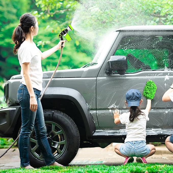 Upgrade Dog Washing Hose Attachment, Dog Shower Attachment with Soap Dispenser, Dog Shampoo Hose Attachment with Pet Bath Brush Car Wash Mitt & Dog Comb for Showering Pet (Hose Not Include)