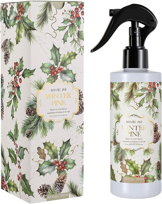 Romiie Zoi Christmas Linen & Room Air Freshener Spray Room Mist- Winter Pine - Infused with Sweet Pine Aroma- 250ml / 8.5 FL OZ.