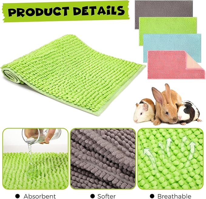 Barydat 8 Pcs Guinea Pig Cage Liner for Guinea Pig Cage Bedding Reusable Rabbit Mat Pad Washable Training Pad Animal Sleeping Bedding Mat