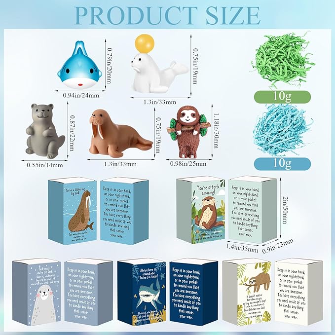 25 Set Employee Appreciation Gifts Bulk Coworkers Thank You Desk Pets Holiday Small Cute Emotional Support Resin Ornaments Card Box for Women Men Adults Office (Sloth)