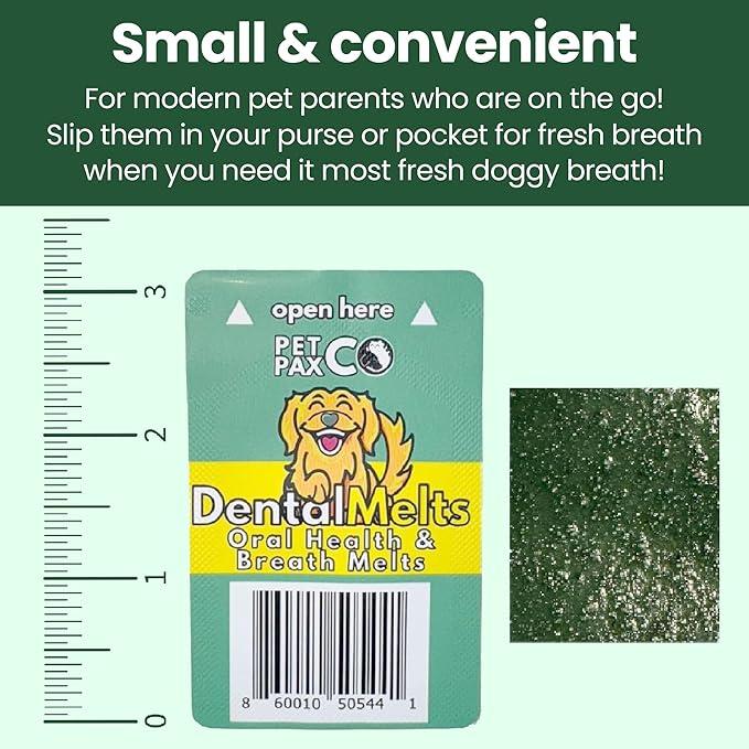 Bad Breath Oral Support for Dogs 5 in 1 – 10 Oral Melts – Natural Sage, Spirulina, Apple Cider Vinegar – Dog Dental Care Products & Breath Freshener – Fast Dissolving Dog Breath Treats
