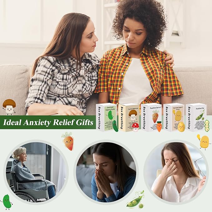 25 Set Employee Appreciation Gifts Bulk Coworkers Thank You Desk Pets Holiday Small Cute Emotional Support Resin Ornaments Card Box for Women Men Adults Office (Mushroom)