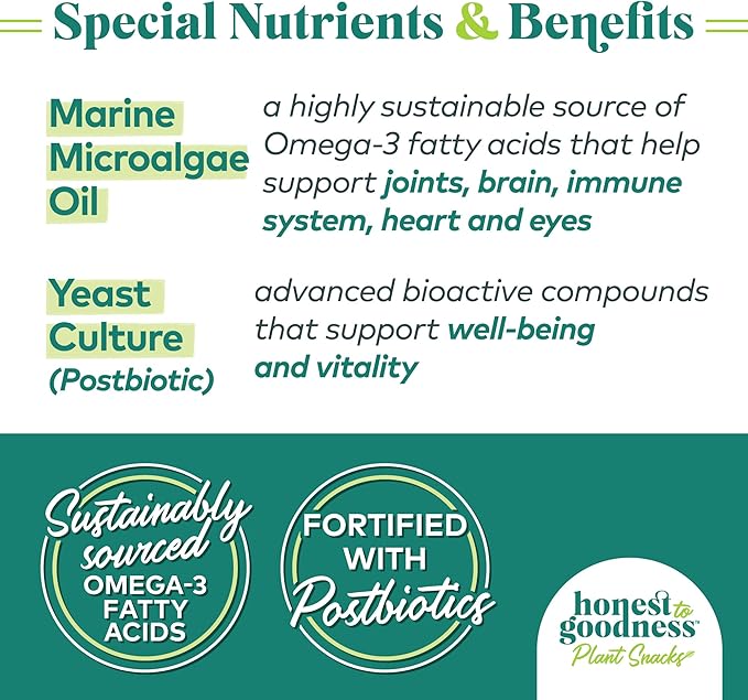 Honest to Goodness Plant Snacks Dog Treats, Dog Favorites Pack, 4 Flavors of 8oz Bags, Enriched with Omega 3s & Postbiotics