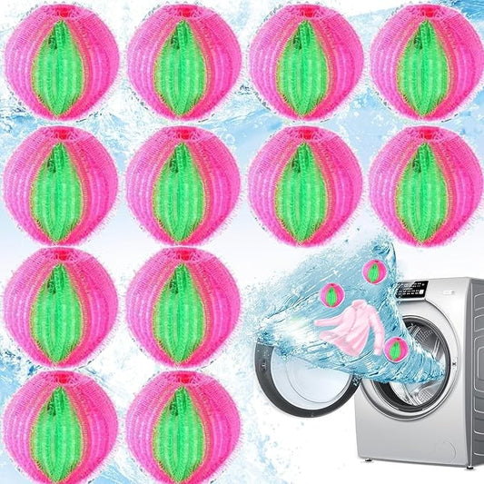 Upgrade 12 PCS Pet Hair Remover for Laundry, Reusable Dog & Cat Hair Remover for Laundry, Washing Machine Pet Hair Catcher for Clothes, Bedding, Gentle on Fabrics (Powder Green)