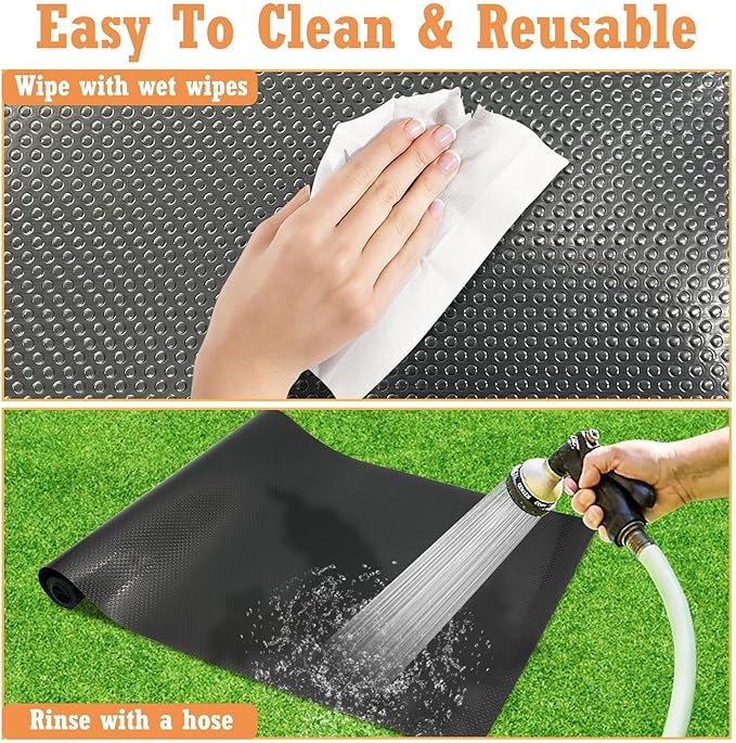 Hamiledyi 2 Packs Guinea Pig Cage Liner Reusable Guinea Pig Bedding Easily Cut to Suit Cage Washable & Anti Slip Guinea Pig Pee Pads for Small Animal Hamster Rat Rabbit Chinchillas-18 x 79", Black