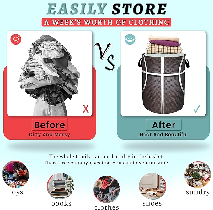 Basketball Texture Laundry Hamper Funny Ball Laundry Basket With Handles Foldable Oxford Cloth Sports Theme Tote Bag Clothes Toy Storage Bucket 18.9" x16.5" For Bathroom/Laundry/Bedroom