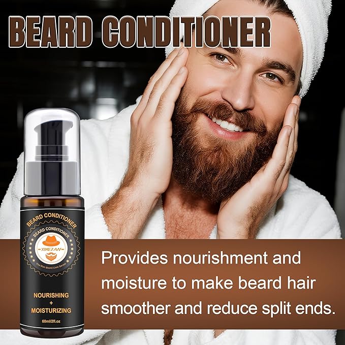 XIKEZAN Beard Kit for Mens Care & Grooming Sets with 2 Pack Beard Oils, Wash, Conditioner, Balm, Brush, Comb & Scissors, Birthday Gifts for Men Him,Valentines Christmas Gifts Mens Stocking Stuffers