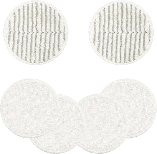 2124 Replacement Pads for Bissell Spinwave Spin Mop, 2 Scrubby Pads and 4 Soft Pads Compatible with Bisell Spinwave 2039 2039A 2039Q 2039T 2039W 20391 20395 20399 2307 23157 2315A Mop Pad Kit LUXRILIX