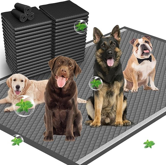 31"x47" Activated Charcoal Dog Pee Pads - 32 Count,Extra Large，Super Absorbent, Leakproof, Long-Lasting Odor Control, Ideal for Large Dogs and Potty Training Puppies