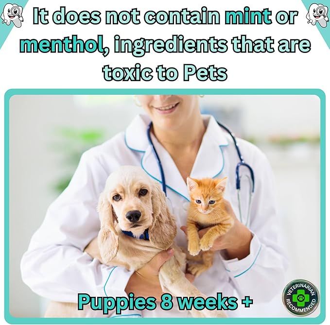 Pet Dental Finger Wipes for Dogs & Cats – Dog Tooth Wipes & Toothbrush Alternative – Easy Teeth Cleaning to Reduce Plaque, Tartar & Bad Breath – Vet-Approved Cat & Dog Oral Care (2 Pack).