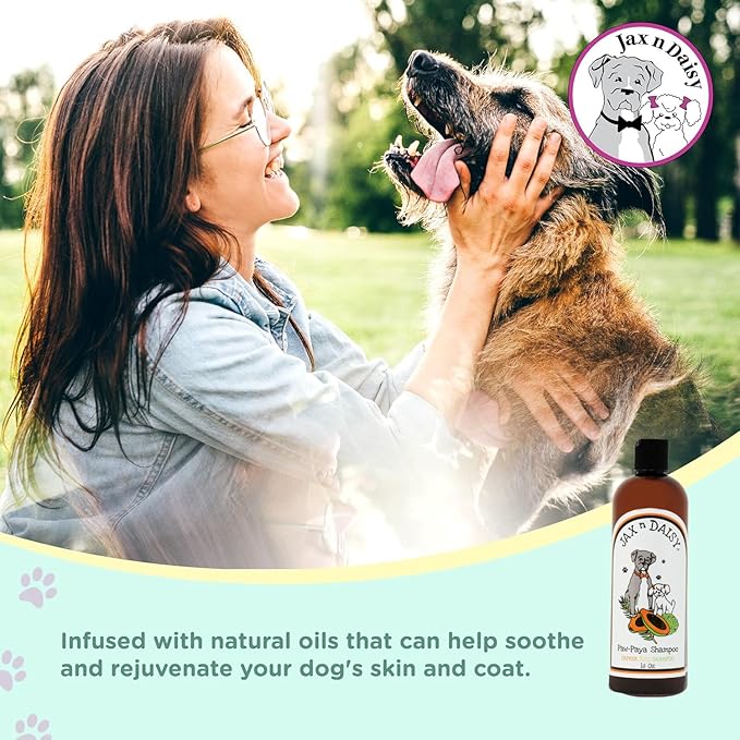 Jax N Daisy Pawpaya Dog Shampoo - Essential Oil Dog Shampoo for Clean, Fresh Fur - Gentle, Cruelty-Free & Vegan Pet Shampoo - Made in USA (16 oz)