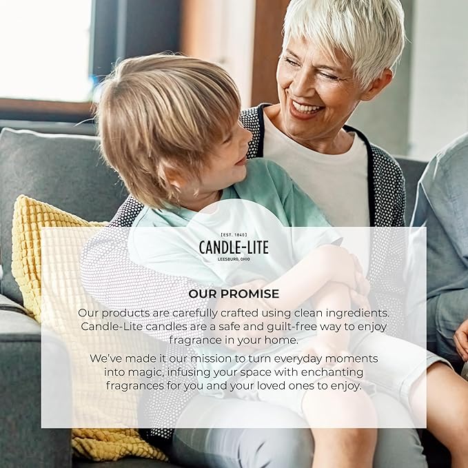 Candle-Lite Pure Apple Blossom & Neroli Odor Eliminating Scented Candles, Neofresh Technology Eliminates 99.9% of Odors, 16 oz 2-Wick Jar, Proudly Poured in The USA, Up to 60 Hours Burn Time