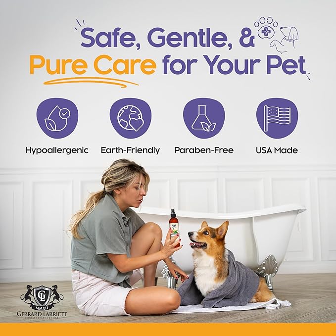 Dog Perfume Spray Long Lasting Grapefruit & Spearmint 8 Fl Oz-Dog Calming Spray Scent Mist for Shining Fur, Puppy Cologne Doggie Deodorant Fragrance Mist Pet Perfume for All Breeds by Gerrard Larriett