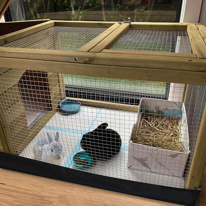 24" X 48" Guinea Pig Cage Line: Washable & Waterproof Bedding Pad for Rabbit or Bunny or Hamster, Reusable & Anti-Slip Cage Bottom Mat for Small Animals