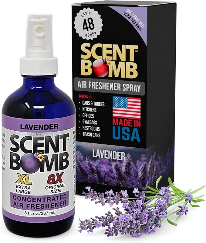 Scent Bomb Air Freshener Spray, Long-Lasting Odor Eliminator for Home & Car, Effective Deodorizer Spray for Kitchen, Bathroom, Fresh Room Spray & Smell Neutralizer, Lavender