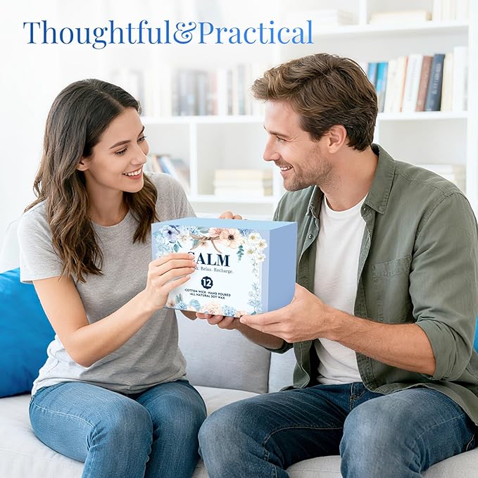 BlissfulOasis Scented Candles Set, 30 oz 12 Pack Candles for Home Scented, 180-240 Hours Christmas Candles Present Set for Women and Men, Soy Wax Candles for Holidays, Birthday, Valentine's Day