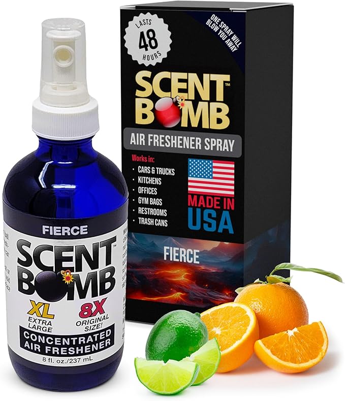 Scent Bomb Air Freshener Spray, Long-Lasting Odor Eliminator for Home & Car, Effective Deodorizer for Kitchen, Bathroom, Fresh Room Spray & Smell Neutralizer, Fierce Scent