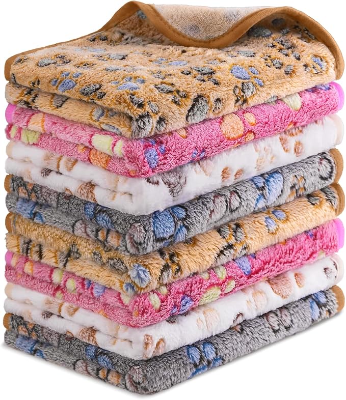 8Pack Soft Guinea Pig Bedding Blankets Washable Small Animal Fleece Cage Liners Reusable Pet Pee Pad Sleep Mat Pad Cover for Hamster Chinchilla Rabbit Hedgehog Dog Cat Essentials (20×30 Inch)