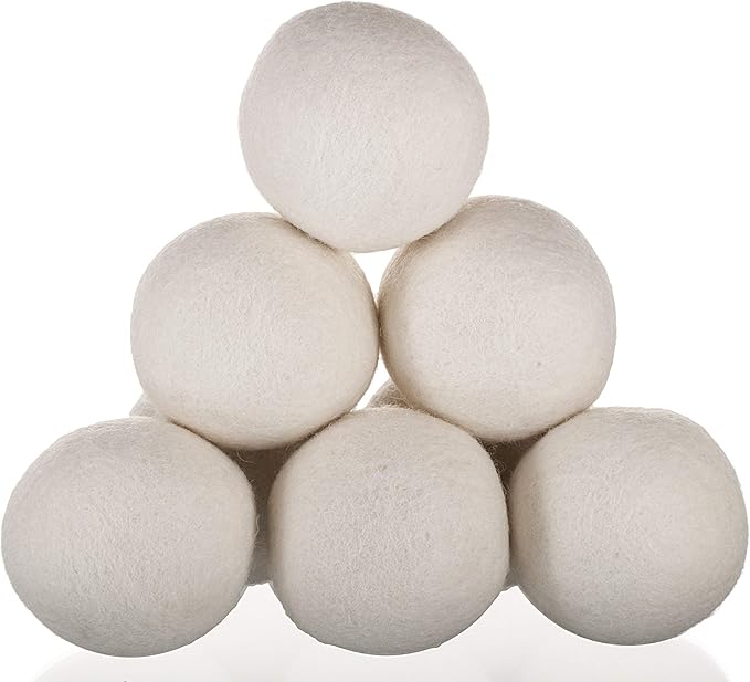 Woolzies Wool Dryer Balls Organic: Our Big Wool Spheres are the Best fabric softener | 6-Pack XL Dryer Balls for Laundry is Made with New Zealand Wool | Use Laundry Balls for Dryer with Essential Oils
