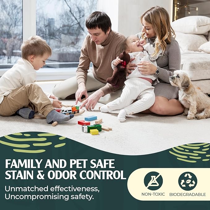 Enzyme Carpet Cleaner - Enzyme Carpet Shampoo (64oz) - Carpet Cleaner Solution to Eliminate Tough Stains & Neutralize Odors - Removes Dog, Cat, All Pets Urine- Use with All Machines