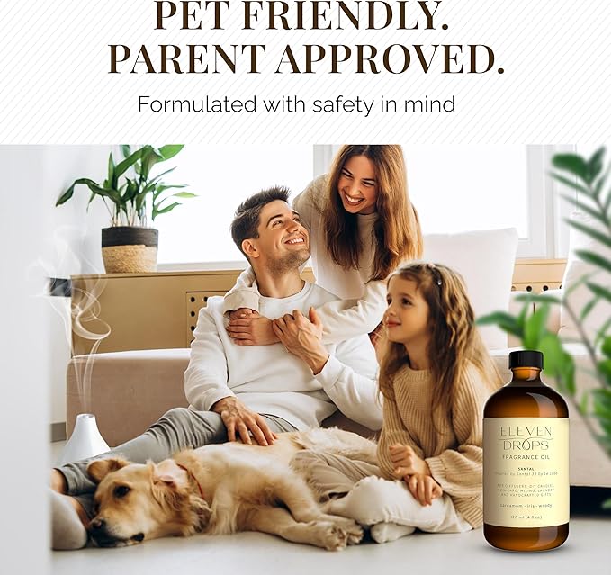 Santal Aroma Fragrance Oil – Essential Oil Blend for Diffusers, Candles & Soap Making, Mixing, Long Lasting Scent, Pet Friendly, Made in USA, Amber Glass Bottle, IFRA Compliant, 4 Fl. Oz.