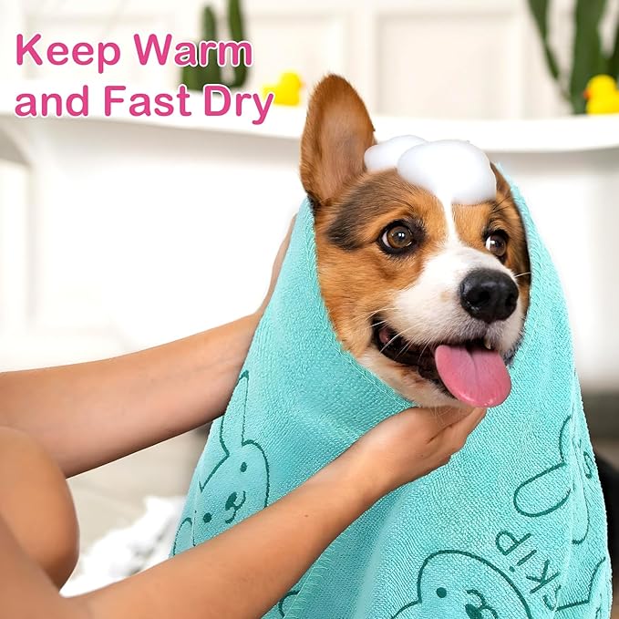 12 Pcs Microfiber Dog Towels for Drying Dogs, 20 x 40 Inch Quick Dry Absorbent Pet Towels for Dogs, Puppy Cat Bathing Grooming Travel Supplies (12 Colors)