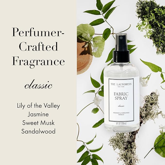 The Laundress Classic Fabric Spray, Wrinkle Release Spray, Upholstery and Linen Spray, Fabric Refresher, Clean Laundry Scent, 8 Fl Oz