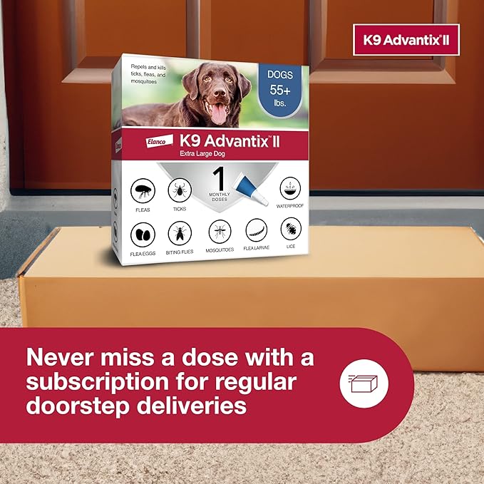 K9 Advantix II XL Dog Vet-Recommended Flea, Tick & Mosquito Treatment & Prevention | Dogs Over 55 lbs. | 1-Mo Supply (Pack of 3)