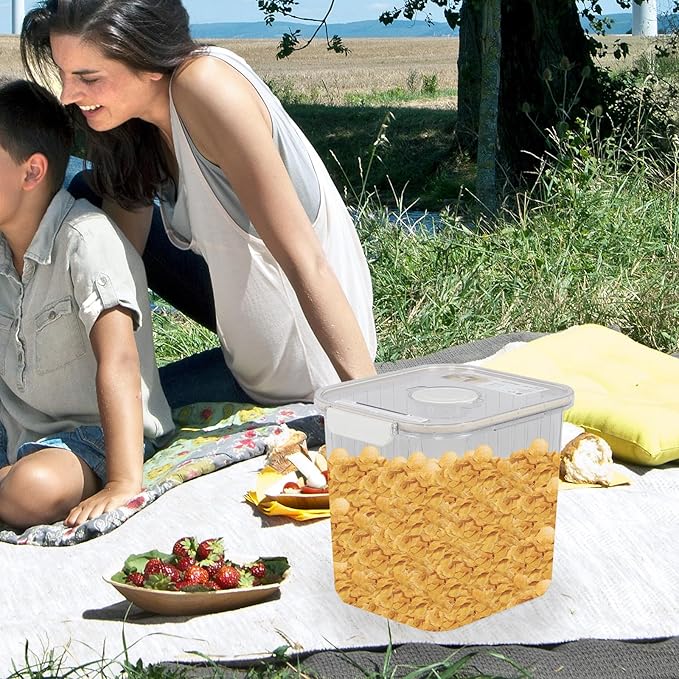 22 Lbs Clear Plastic Cereal Dry Food Container, Pet Food Storage Container with Scoop