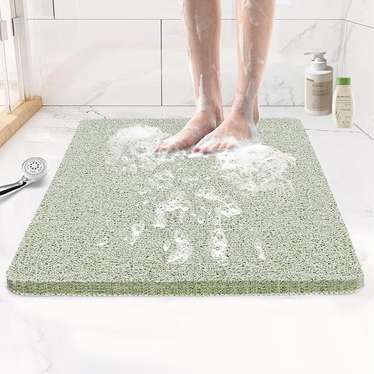 Joyhalo Shower Mats for Showers Anti Slip for Elderly, 24'' x 24'' Non Slip Bath Mat for Inside Shower, Bath Tub Mats for Bathroom Non Slip for Shower, PVC Loofah Bathroom Mats, Mint Green