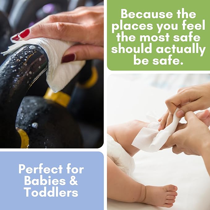 XL Individually Wrapped Nurture Antibacterial Body & Hand Wipes | Alcohol-Free Antiseptic Wet Disinfecting Towelettes for Germ Removal, Sanitizing Hands |Cleaning Cloths| Adults & Baby| Thick & Strong