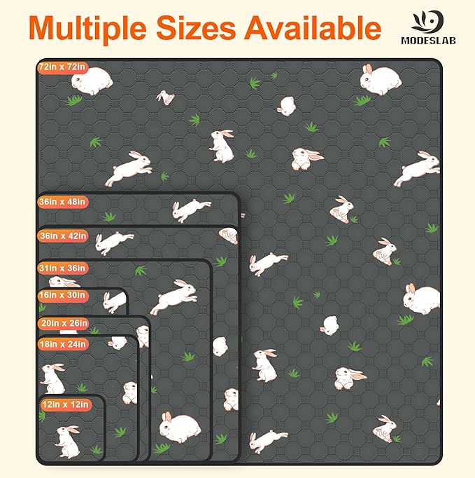 2-Pack Guinea Pig Cage Liner, 18in x 24in Fast Absorption Washable Bedding Pee Pads for Dogs Puppy Rabbit Small Animal Cage Mat, Leakproof & Non-Slip