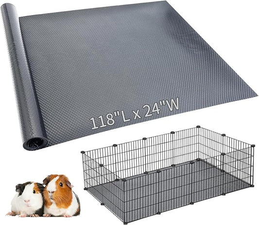 Hamiledyi Guinea Pig Cage Liner Reusable Guinea Pig Bedding Easily Cut to Suit Cage Washable and Anti Slip Guinea Pig Pee Pads for Small Animal Hamster Rat Rabbit Chinchillas (24" x 118" Gray)