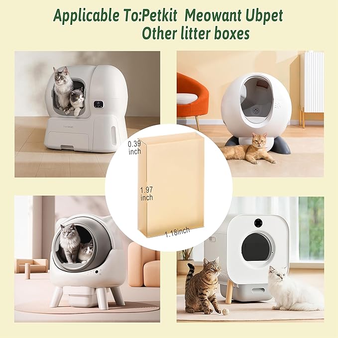 4 Pack Miwow Cat Litter Deodorizer Replacement for PETKIT/Meowant/UBPET Self-Cleaning Cat Litter Box SC01/SC02 - Eliminates Odors at Source, Freshens Litter Box Air | Pet Odor Eliminator Refills