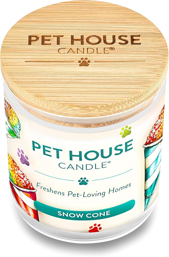 One Fur All Pet Candle 9 OZ Plant-Based Scented Soy Candle with a 60 Hour Burn Time, Made for Pet Loving Homes - Snow Cone