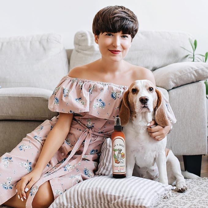 Jax N Daisy Tropical Pawadise Spray a Delightful Tropical Scent all Natural Good for Coat Skin Long Lasting Deodorizing Spray dog Perfume Deodorant for Smelly Dogs pet Perfume