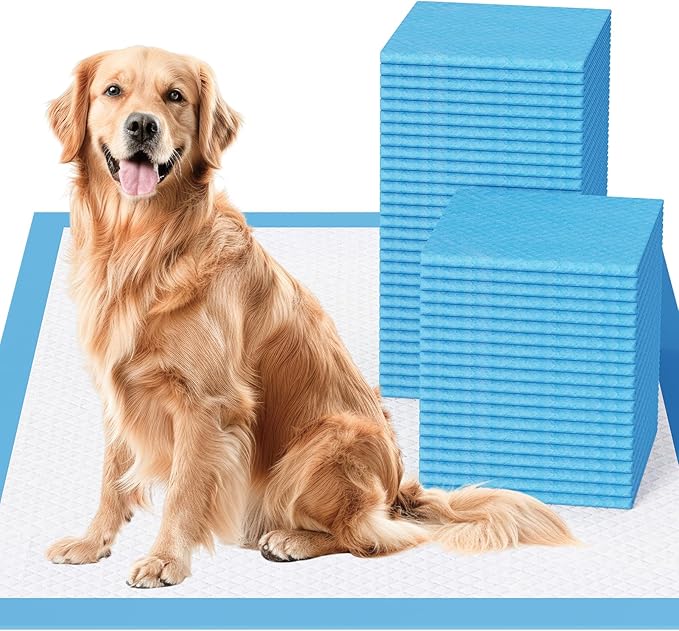 JollyMate Dog Pee Pads Extra Large 30"x36", 50 Pack X-Large Super Absorbent Pet Training Pads with Adhesive Tabs, 6 Layers Thick Leak-Proof Potty Pads for Dogs and Puppies