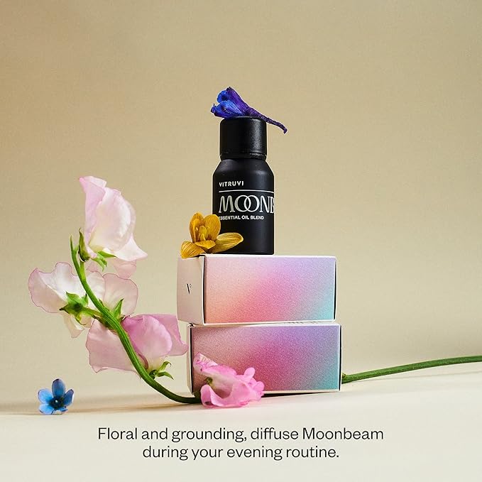 Vitruvi Moonbeam Floral Essential Oil Blend with Rose, Wild Orange and Jasmine Oil (0.5 Fl oz)