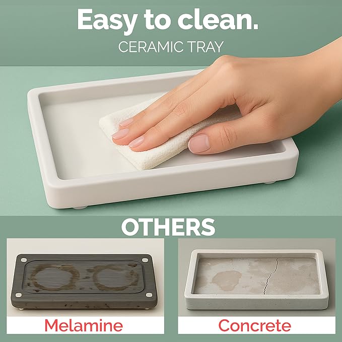 Vine Creations Amber Glass Soap Dispenser Set, Kitchen Soap Dispenser Set with Ceramic Tray, 16 oz Dish Soap and Hand Soap Dispensers with Stainless Steel Pump Decor (Amber Bottle/Brushed Brass)