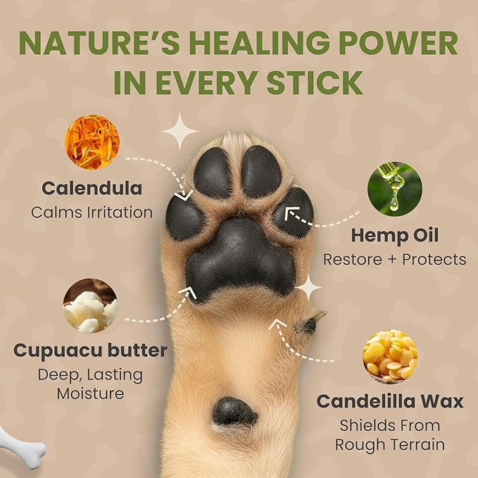 Handy Hound Dog Paw Balm - Paw Butter – Ultimate Dog Paw Protector & Dry Skin Treatment - Nourishing Paw, Nose & Dry Skin Soother - Lick-Safe Paw Balm Dogs Trust - Made in The USA - 2 oz