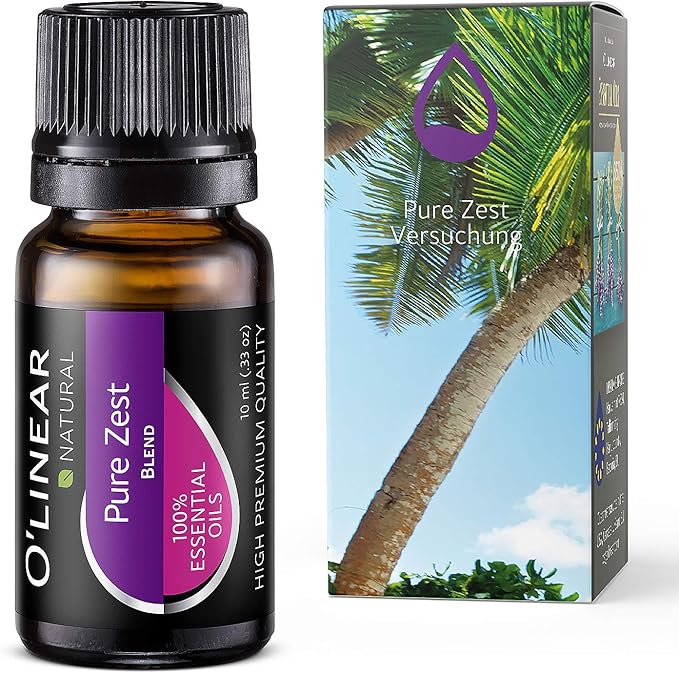 Pure Zest Love Essential Oil Blend 10ml - Romantic Aromatherapy Lust Oils with Ylang-Ylang, Jasmine, Vanilla, Lavender, Attraction Oil for Diffusers for Home, Massage Aroma Scents Drops 0.33 Fl Oz