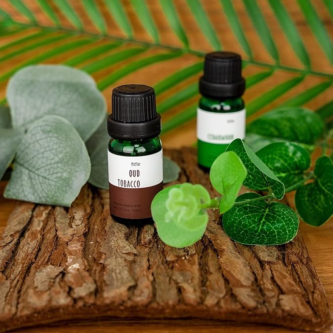 Fragrance Oil, MitFlor Woodland Set of Scented Essential Oils, 10ml x 6, Soap & Candle Making Scents, Essential Oils for Diffusers for Home, Pine Forest, Cedarwood, Oakmoss Amber & More