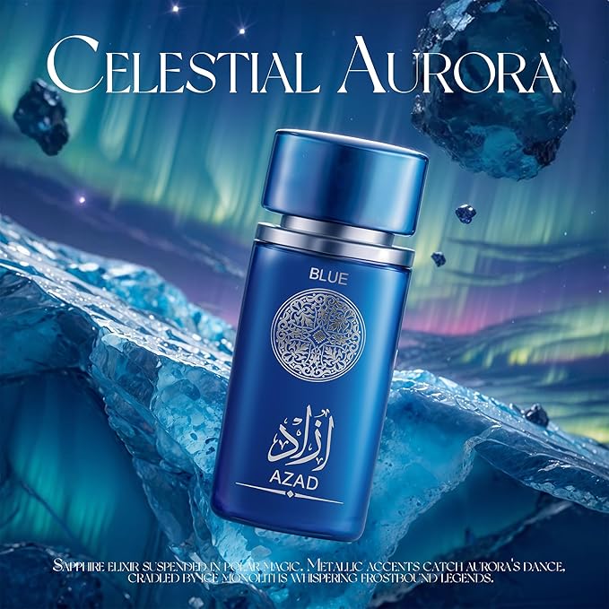 3Pack Men Colognes Combo Set AZAD,AZAD Blue,Sarah Chocolate 3.4 Fl Oz Each Eau De Parfume Spray with Woody Floral & Fruity Scent Perfume Gift Set Day to Night Use Fragrances