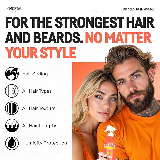 Immortal NYC Dragon, Leave in and Detangler Spray, 17 oz, For Thin and Colored Hair