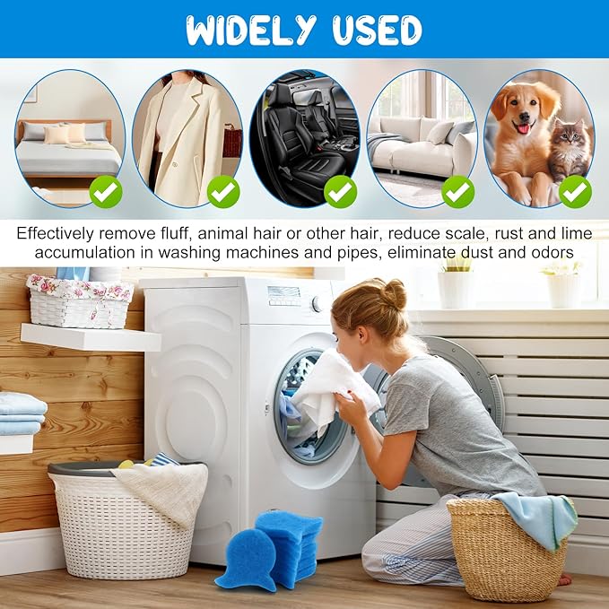 6PCS Pet Hair Remover for Laundry, Reusable Cat & Dog Hair Remover for Laundry, Washing Machine Pet Hair Catcher, Lint Fur Catcher Tool for Washer Floor Sofa Bedding Clothes